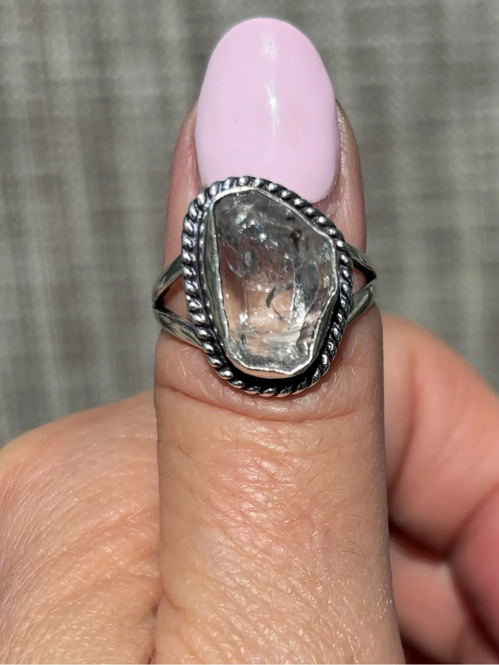 Sterling Silver Herkimer Diamond Ring Size 7.5